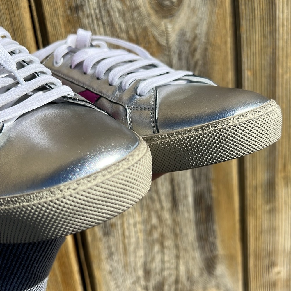 Saint Laurent Metallic Star Court Sneakers Size 39 - Picture 8 of 11